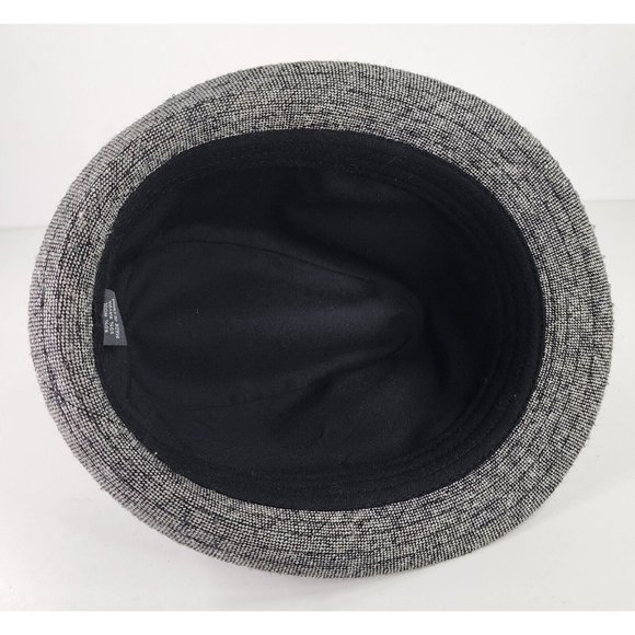 Womens Fedora Hat L/XL Gray Black Short Brim Classic Grandpa Core Unisex - Picture 9 of 12